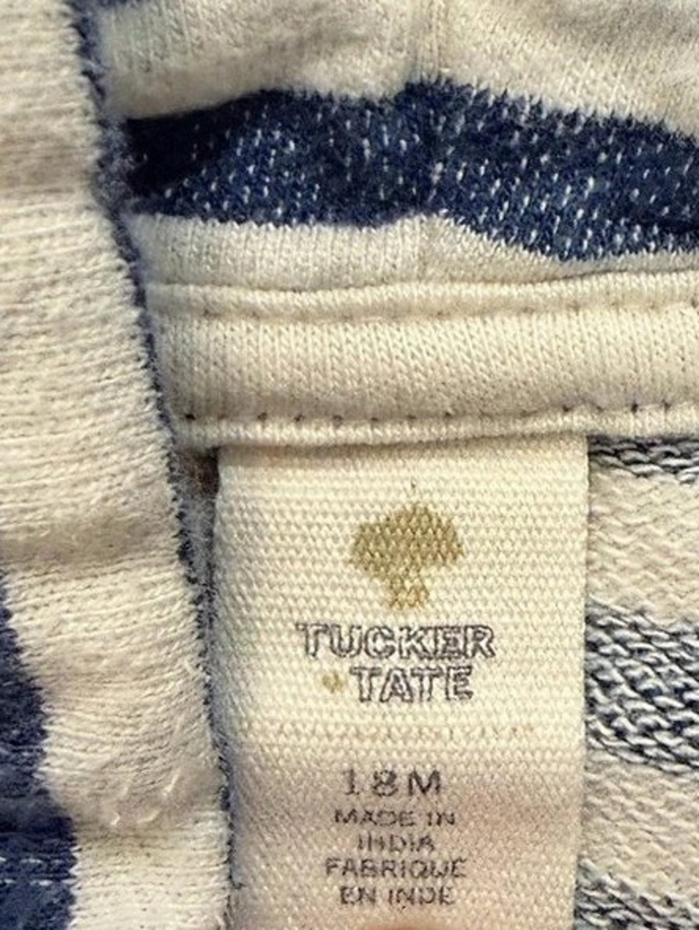 Tucker + Tate Baby Striped Hoodie Sweatshirt Blue & White 18M - Picture 4 of 6
